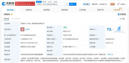 寧德時代北京新能源科技公司成立 以信息技術咨詢服務加速產業智能化轉型